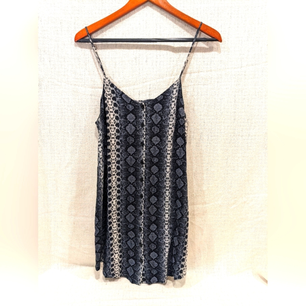 Divided Snake Print Slip Dress